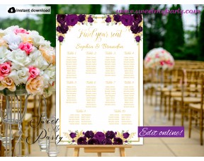 Eggplant Seating Chart template,Eggplant Seating Plan template,(19w)